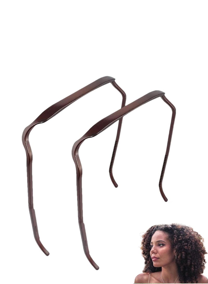 SYOSI Headband for Thick Curly Hair, 2PCS Thick Hair Medium Headbands for Women'Hair Invisible Hair Hoop, Square Headband like Sunglasses, Hairstyle Fixing Tool for Curly Hair Thick Hair  - Image 1