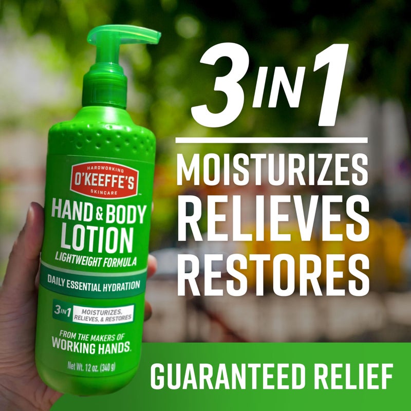 O'Keeffe's Hand and Body Lotion with Glycerin and Shea Butter - 12 oz Pump (1 Pack) - Daily Essential Hydration, Heals & Relieves Extremely Dry Skin - Image 5