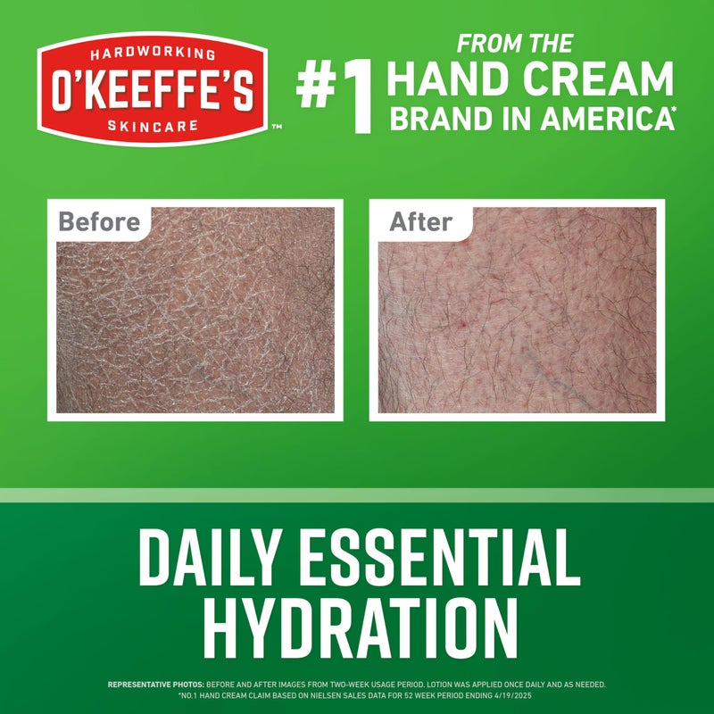 O'Keeffe's Hand and Body Lotion with Glycerin and Shea Butter - 12 oz Pump (1 Pack) - Daily Essential Hydration, Heals & Relieves Extremely Dry Skin - Image 2