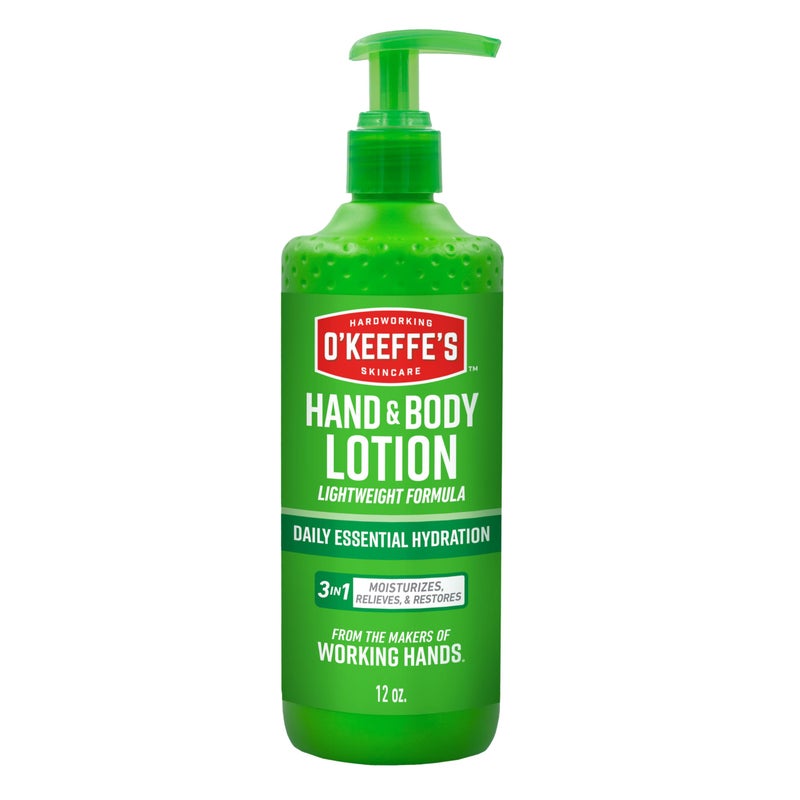 O'Keeffe's Hand and Body Lotion with Glycerin and Shea Butter - 12 oz Pump (1 Pack) - Daily Essential Hydration, Heals & Relieves Extremely Dry Skin - Image 1