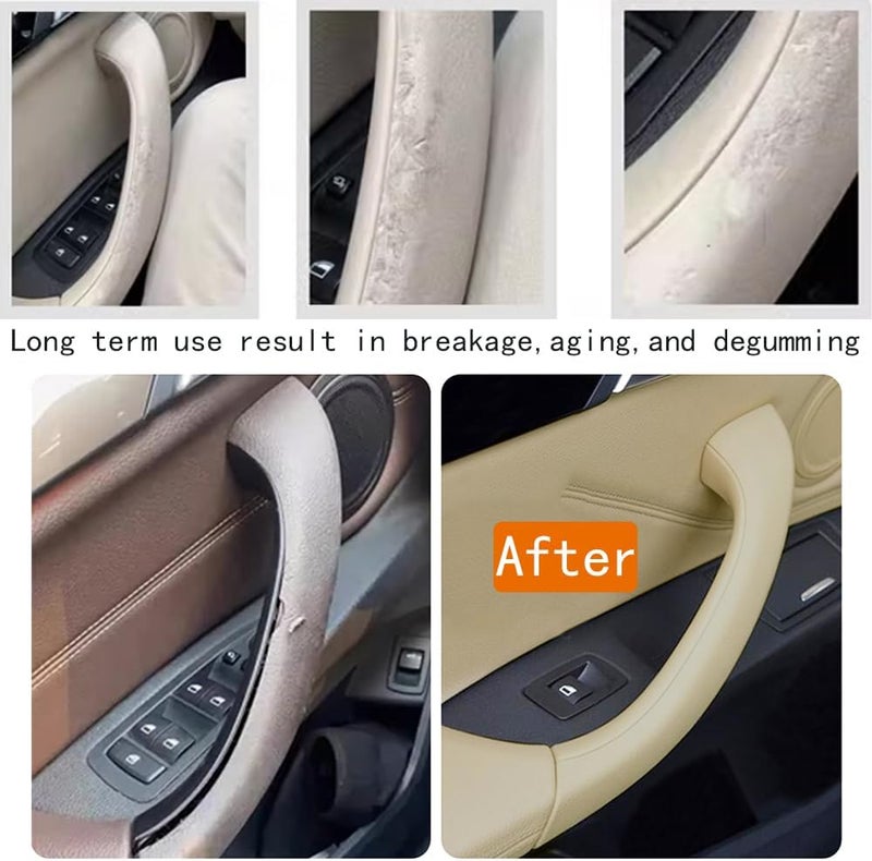 CHUANGHUI Car Door Handle for BMW X2 F39 X1 E84 F48 2010-2022 Interior Door Handles Replace Cover Car Door Pull Accessories (Beige) - Image 4