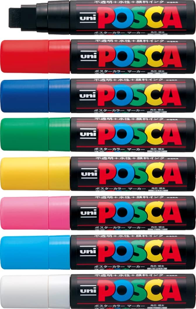 POSCA UNI POSCA PC17KFULL RANGE ALL 8 COLOURS - Image 1