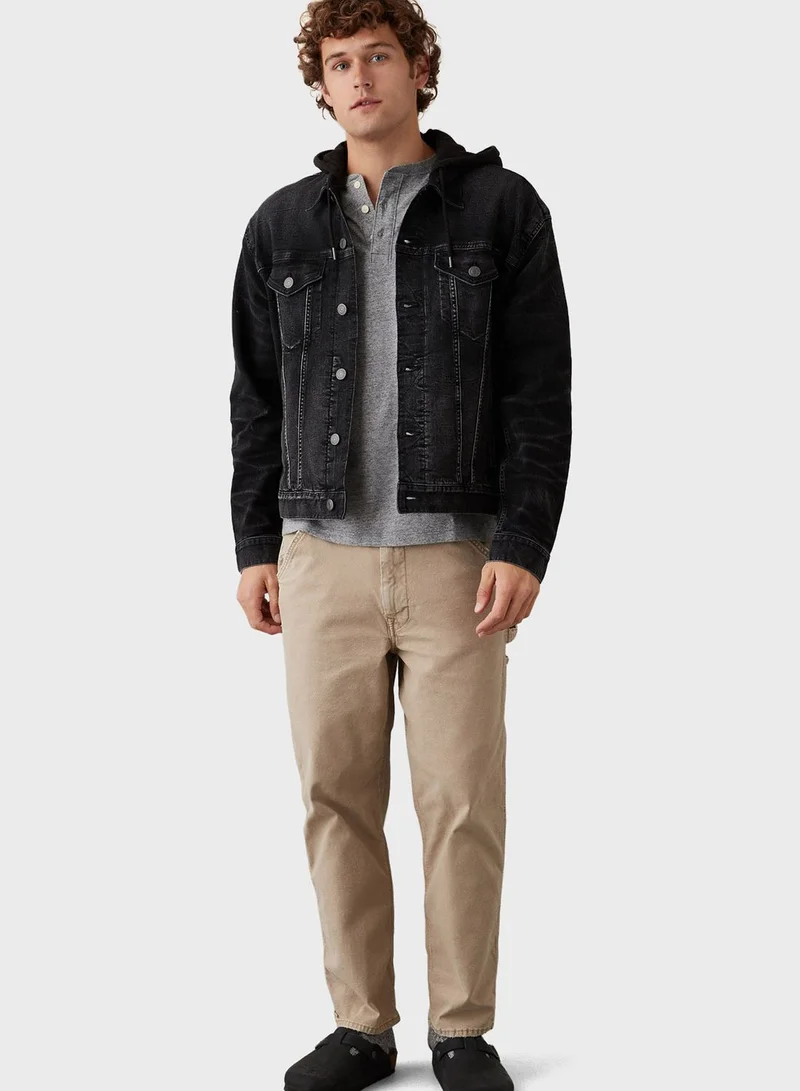 امريكان ايجل Mid Wash Denim Trucker Jacket