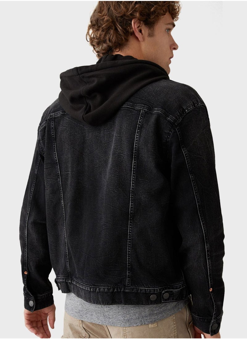 American Eagle - Mid Wash Denim Trucker Jacket - Image 1