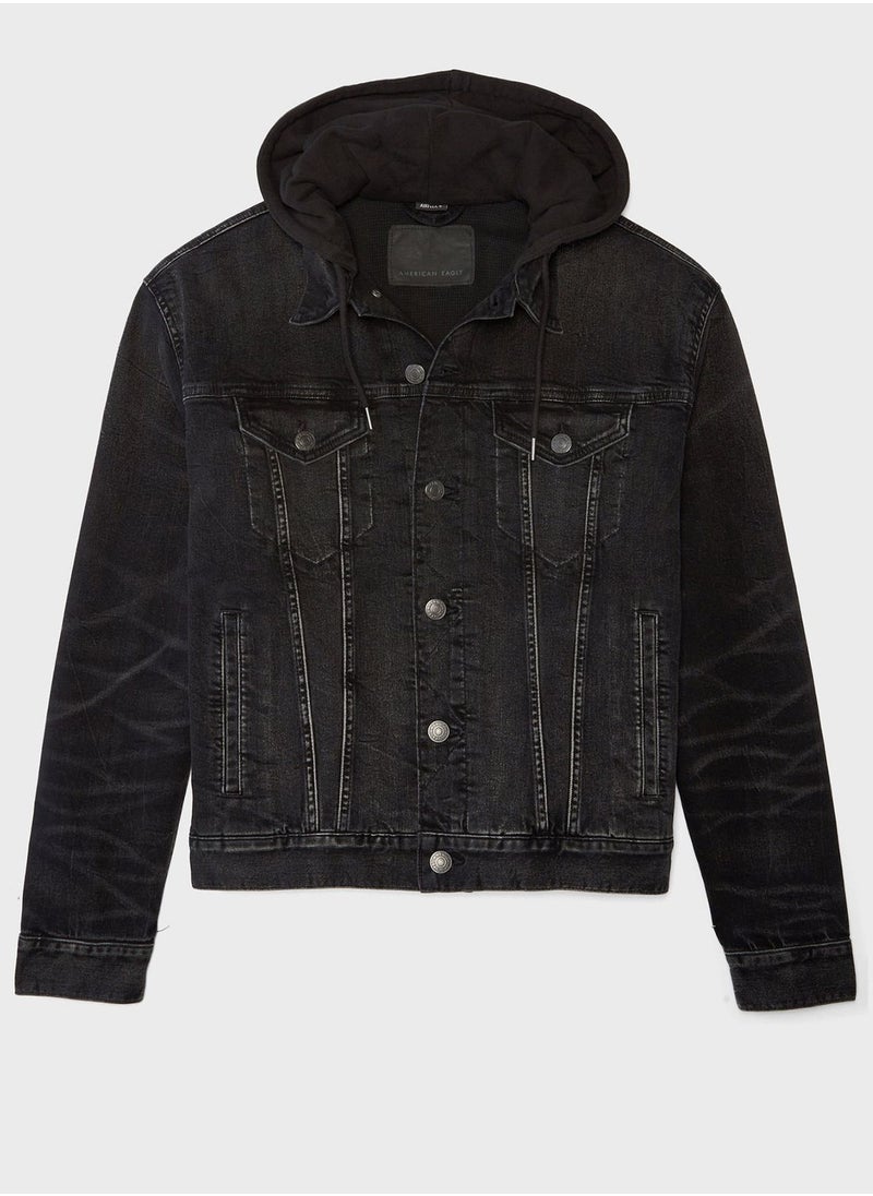 American Eagle - Mid Wash Denim Trucker Jacket - Image 1