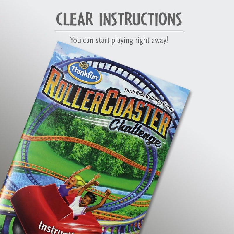 ثينك فان ThinkFun Roller Coaster Challenge – Single-Player STEM Logic Building Game with 40 Progressive Challenges, Tracks, Post Pieces & Coaster Car – Ages 6+ (1046) - Image 4