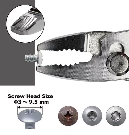 VAMPLIERS 7" Screw Extractor Slip Joint Pliers. Premium CrV Steel. Made in Japan. Vertically Serrated Jaws to Grip and Remove any Damaged, Stripped Screws & Fasteners. Ideal for Auto Mechanics. - Image 2