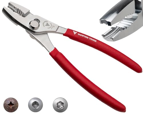 VAMPLIERS 7" Screw Extractor Slip Joint Pliers. Premium CrV Steel. Made in Japan. Vertically Serrated Jaws to Grip and Remove any Damaged, Stripped Screws & Fasteners. Ideal for Auto Mechanics. - Image 1