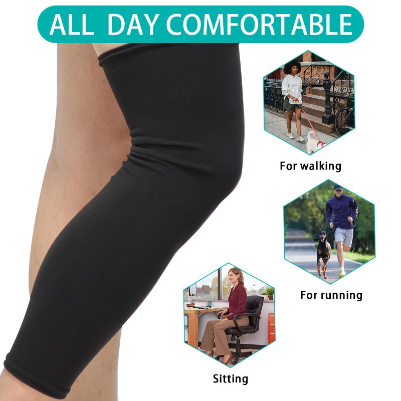 DOUKOM Knee Brace Undersleeve for Men & Women, Leg Undersleeve for Knee Brace Closed Patella Protects Skin from Abrasions and Irritations (L) - Image 4