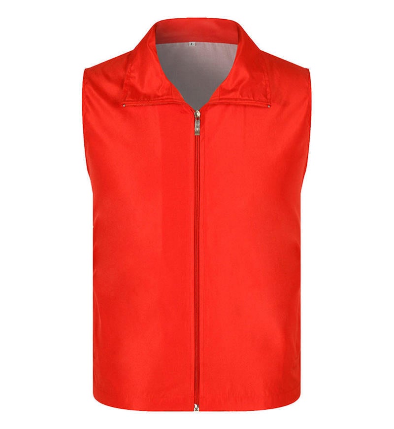 Volunteer Red Vest Custom Print logo Volunteer Work Clothes Party Member Vest Fishing Net Vest Advertising Wholesale Red