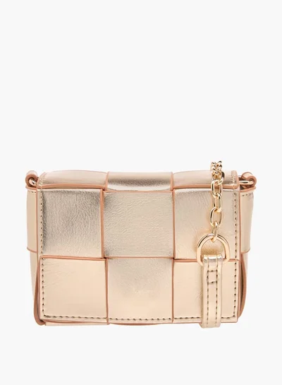 Flora Bella By Shoexpress Girls Textured Crossbody Bag With Detachable Strap And Flap Closure