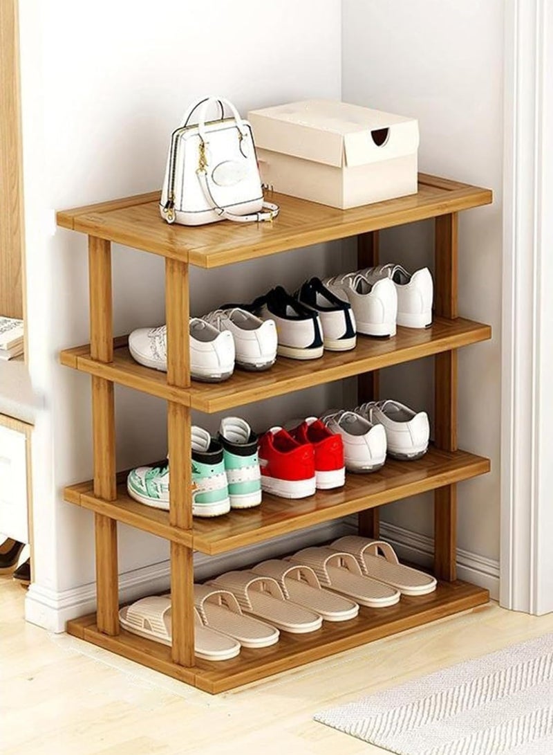 LINGWEI 4,5,6-Tier Bamboo Shoe Rack Organizer – Durable, Space-Saving Storage for Shoes, Bags & Accessories – Eco-Friendly & Easy to Assemble - Image 1