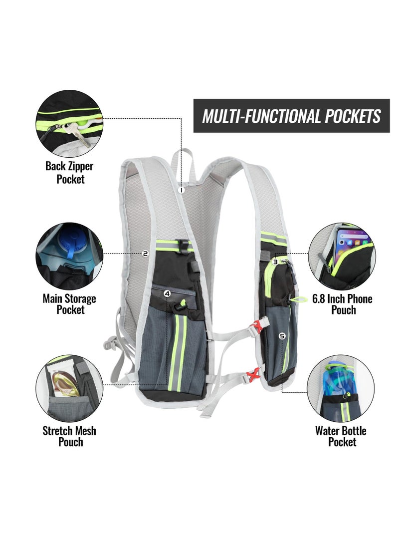 Excefore - Running Hydration Vest, Lightweight Running Hydration Backpack, Reflective Hydration Vest with Multi-pouches, Breathable and Adjustable Running Backpack for Running, Cycling, Climbing - Image 1