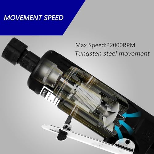 Inditrust High-Speed Polishing Pneumatic Die Grinder in a BOX with 10 pc stone Micro Air Die Grinder Tools Great Grinding Gas Tire Grinding Machine Polishing Machine - Image 5