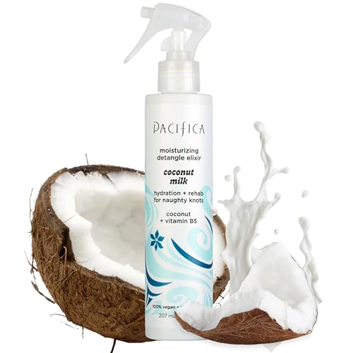 Pacifica Coconut Milk Hair Detangler Spray - Leave In Conditioner Spray, Detangling Elixir Suitable for All Types, Fine and Curly Hair Products, Smoothing, Moisturizing, and Anti-Frizz - 207 mL - Image 1
