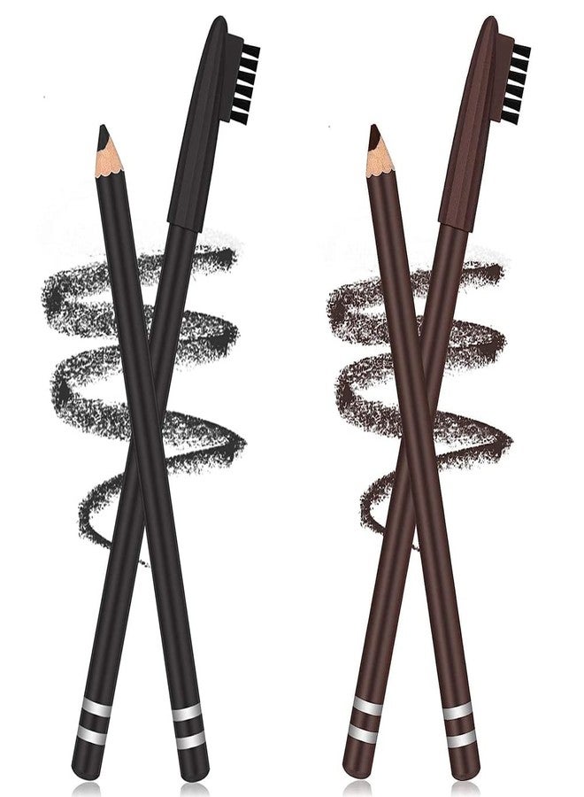 Calitate24 Eyebrow Pencil Black Eyebrow Filling Pen with Brush, 2-1 Black and Brown Brow Define Pencil Brush Waterproof, Sweat Proof Eyeliner Shaping and Filling Pencil Eye Makeup Tools, Pack of 2 - Image 5