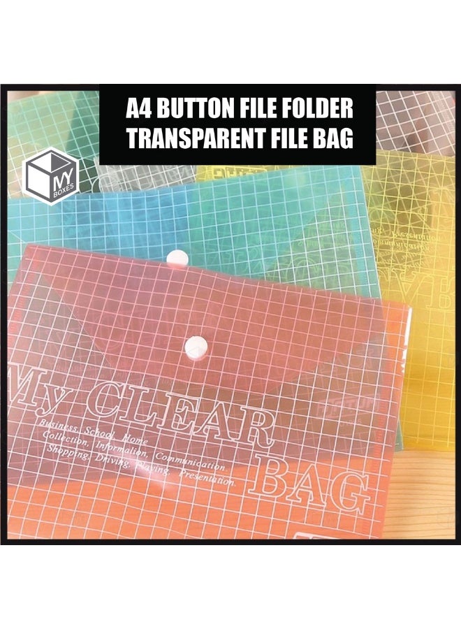 PARTNER My Clear Bag with Button A4 Size ( 1 Pkt = 12 Pcs ) - Image 2
