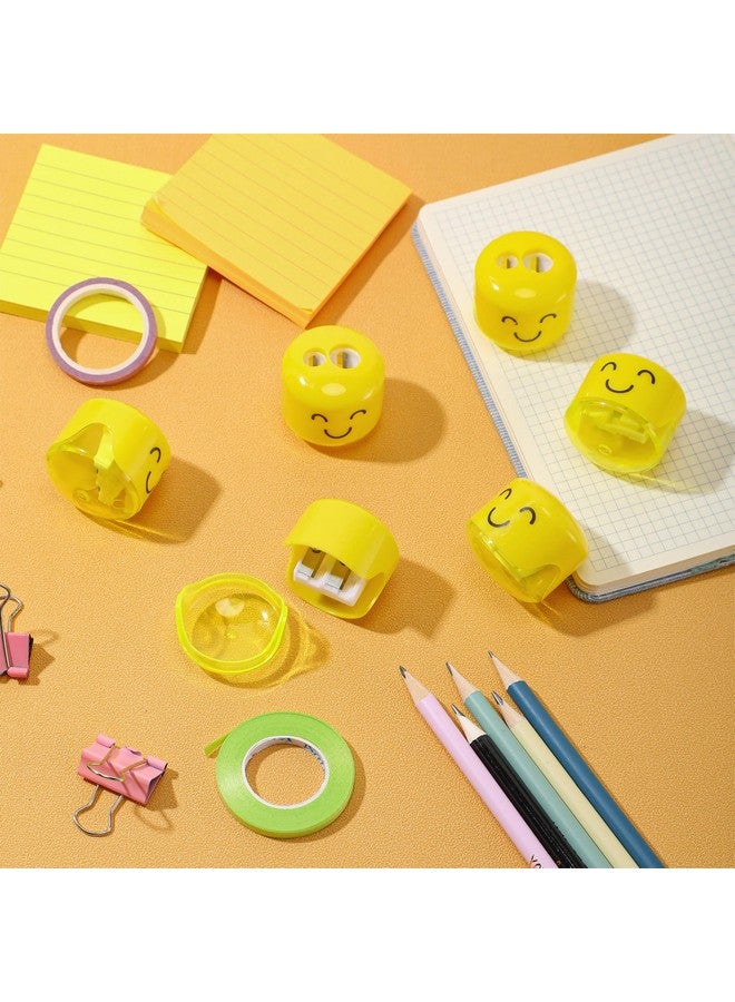 Maitys 50 Sets Motivational Gifts Smile Face Pencil Sharpeners Crayon Sharpener Inspirational Card Organza Bag Stocking Stuffers For Class From Christmas Student Gifts Teacher - Image 4