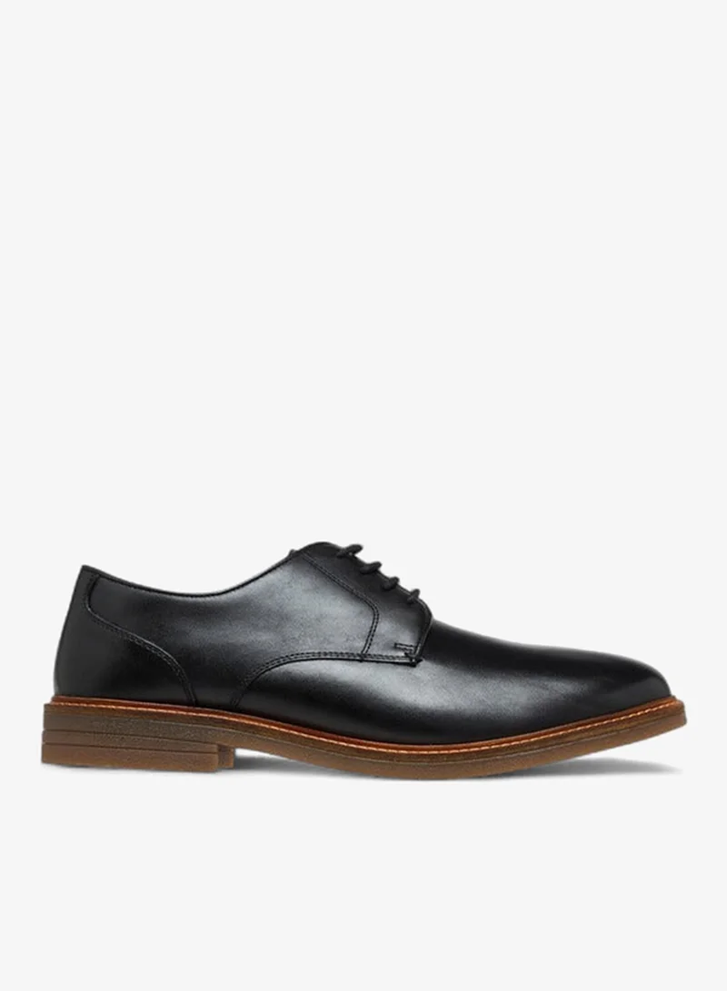 DUCHINI Men's Solid Lace-Up Derby Shoes