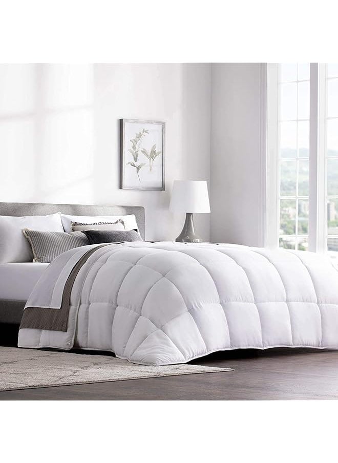 erorex - Comforter Duvet Insert California King White Quilted Down Alternative All Season Microfiber California King Box Stitched - Image 1