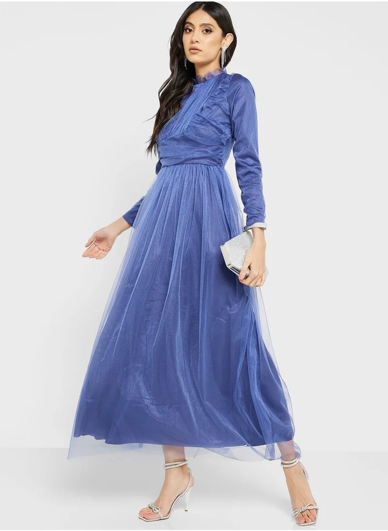 Khizana Ruched Detail A-Line Dress