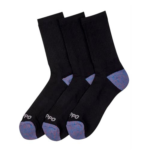 Oddball Men’s Performance Crew Socks XXL (Size 15-18) | 3-Pack Large Athletic Socks with COOLMAX Cotton Blend, Arch Support & Seamless Toe, Black - Image 2