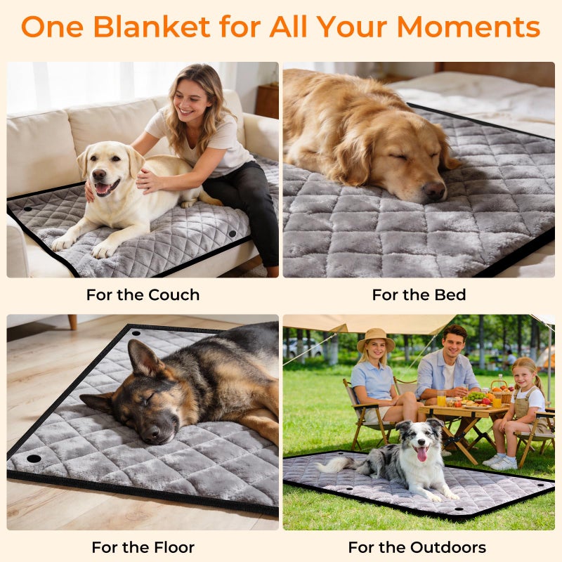 URPOWER Dogs Back Seat Extender with Non-Slip Blanket, 2 in 1 Hard Bottom Dog Car Seat Cover & Removable Dog Car Bed Mat, Waterproof Dogs Hammock for Car and SUV, Pet Rear Seat Protector Holds 400lbs - Image 4