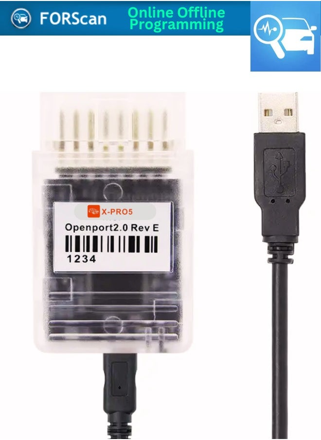 X-PRO5 - Forscan Original Software with Xpro5 J2534 Passthru Full Chip OBD2 VCI Compatible For Ford Mazda Lincoln Mercury Car Diagnostic & Online Programing 1-Year License 1PC, Install Support Online - Image 1
