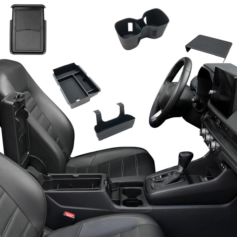 ELECFRESH 5PCS Center Console Organizer Tray for 2026 2025 2024 2023 Honda CRV Accessories, Armrest Storage Box and Drawer, Armrest Hidden Storage Box, Dashboard Organizer Tray and Cup Holder for Honda CRV - Image 1