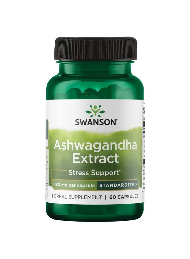 SWANSON Ashwagandha Extract Natural Supplement Promoting A Healthy Stress Response Energy Support & Nervous System Health Ayurvedic Supplement For Natural Wellness (60 Capsules 450Mg Each) - Image 2