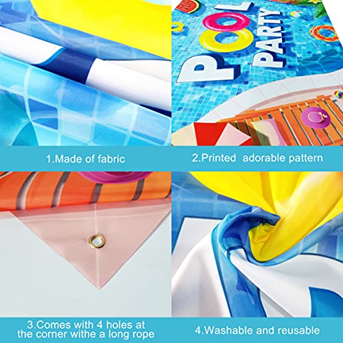 KatchOn, XtraLarge Pool Party Backdrop - 72x44 Inch | Pool Party Banner for Pool Party Decorations | Summer Backdrop for Summer Party Decorations | Pool Party Birthday Decorations, Pool Party Sign - Image 3