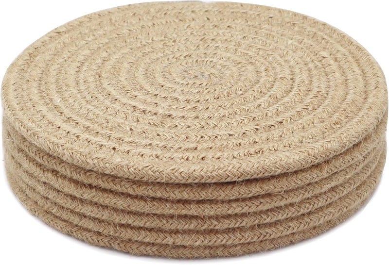 KITLAB 8 Inch Trivets for Hot Dishes Hot Pots and Pans Thick Heat Resistant Large Coaster for Kitchen Hot Pads Kitchen Essentials Kitchen Decor for Table  Countertop 6 Pcs - Image 1