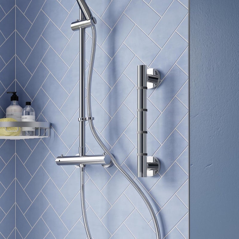 Croydex AP530541 Grab N Grip 380 mm Safety Support Rail Straight Heavy Duty Grab Bar for Bathroom - Image 2