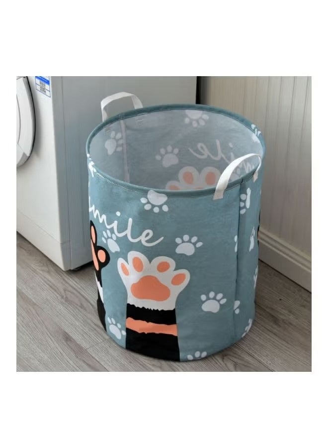 Cute Palm Printed Rounded Storage Basket Blue/White/Black 40x50CM - Image 2