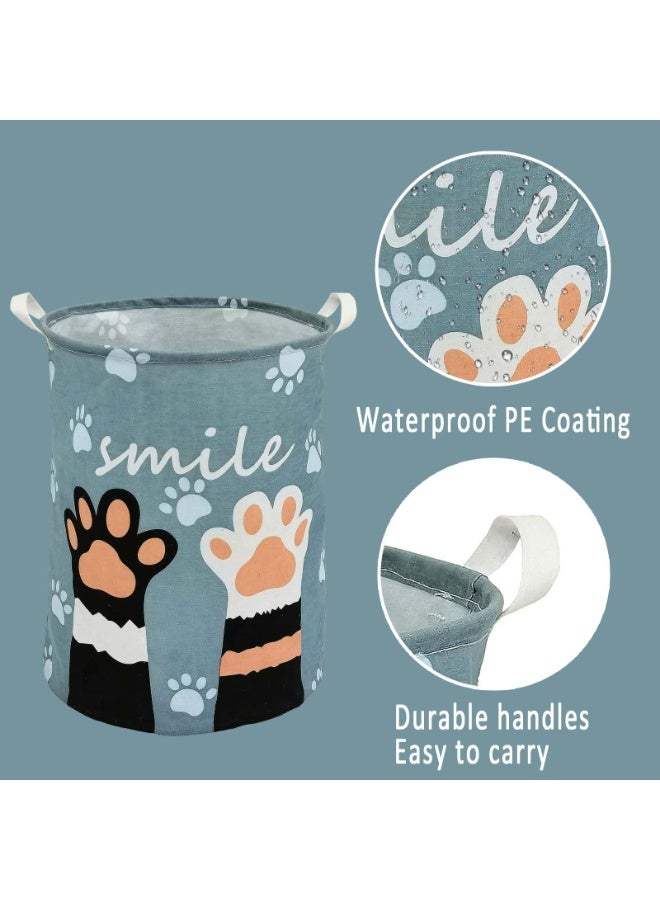 Cute Palm Printed Rounded Storage Basket Blue/White/Black 40x50CM - Image 5