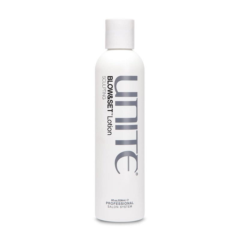 UNITE Hair - BLOW&SET Lotion - Styling Lotion for Hold, Volume, and Curl - Activates & Reactivates with Heat - Paraben-Free & UV Protection - Ideal for All Hair Types, 8 Fl Oz - Image 1
