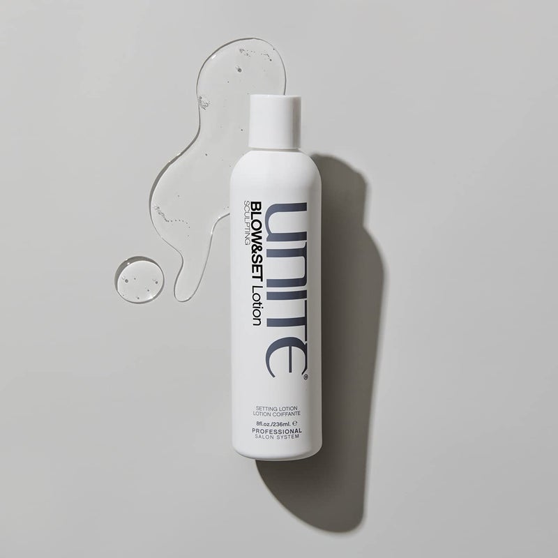UNITE Hair - BLOW&SET Lotion - Styling Lotion for Hold, Volume, and Curl - Activates & Reactivates with Heat - Paraben-Free & UV Protection - Ideal for All Hair Types, 8 Fl Oz - Image 5
