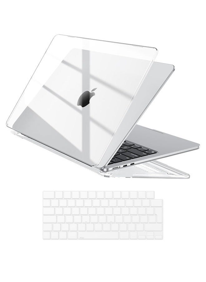 SJet Case Compatible with MacBook Air 13 inch Case 2025 2024 2023 2022 M4 A3240 M3 A3113 M2 A2681 Plastic Hard Shell + TPU Keyboard Skin Cover for MacBook Air 13.6 inch Case, Crystal Clear  - Image 1