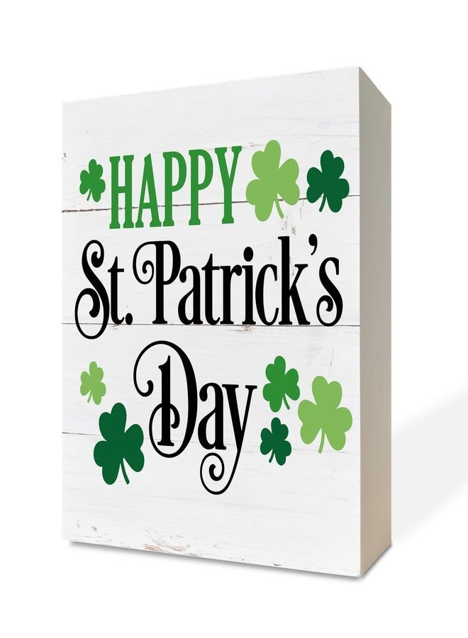 Razpah Happy St. Patrick's Day Sign, Wooden Box Sign Desk Decor, St. Patrick's Day Table Decor, Farmhouse Wood Sign, St. Patrick's Day Decorations for Home Porch Front Door, St. Patrick's Day Gift - Image 1