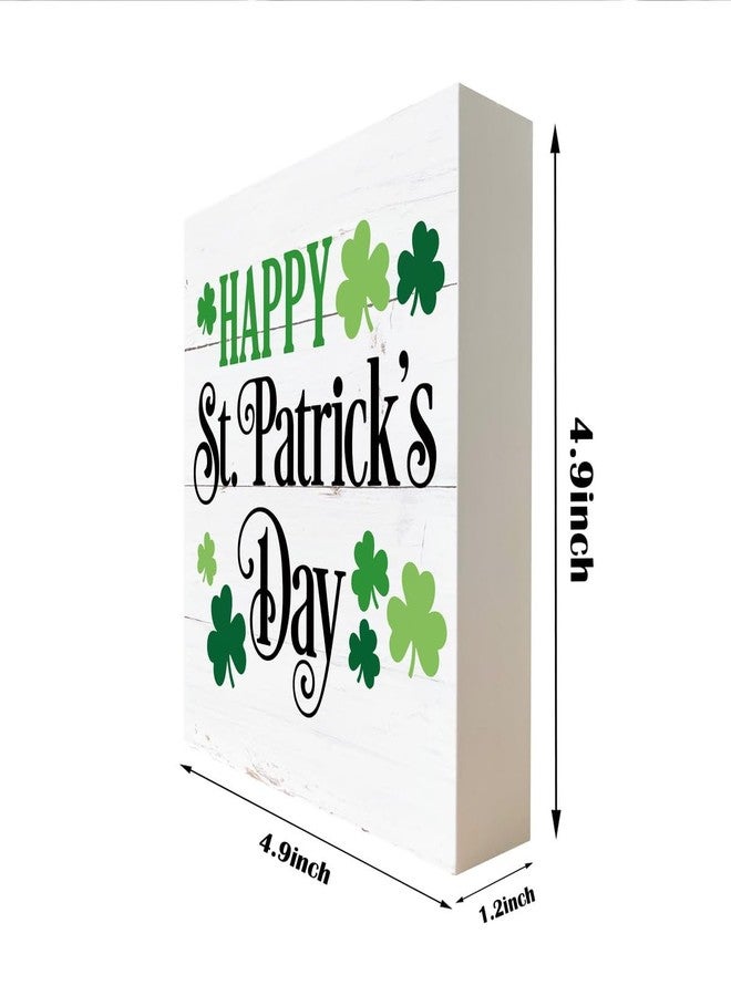 Razpah Happy St. Patrick's Day Sign, Wooden Box Sign Desk Decor, St. Patrick's Day Table Decor, Farmhouse Wood Sign, St. Patrick's Day Decorations for Home Porch Front Door, St. Patrick's Day Gift - Image 2