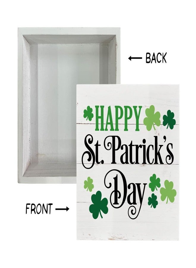 Razpah Happy St. Patrick's Day Sign, Wooden Box Sign Desk Decor, St. Patrick's Day Table Decor, Farmhouse Wood Sign, St. Patrick's Day Decorations for Home Porch Front Door, St. Patrick's Day Gift - Image 3