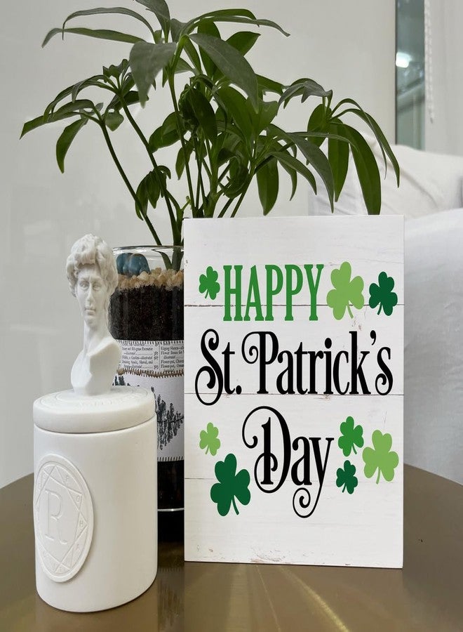 Razpah Happy St. Patrick's Day Sign, Wooden Box Sign Desk Decor, St. Patrick's Day Table Decor, Farmhouse Wood Sign, St. Patrick's Day Decorations for Home Porch Front Door, St. Patrick's Day Gift - Image 5
