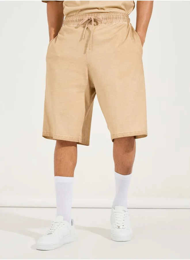 Styli Acid Wash Oversized T-Shirt & Shorts Co-Ords