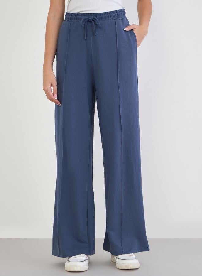 Styli Women Blue Wide Leg Joggers - Image 2