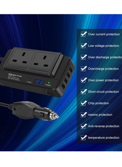 Excefore 200W Car Voltage Converter Inverter, DC 12V to AC 230V with 2 Sockets and 4 USB Ports, Fast Charging Car Charger with Cigarette Lighter Plug for Business Trips and Vacation  - Image 3