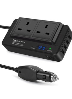 Excefore 200W Car Voltage Converter Inverter, DC 12V to AC 230V with 2 Sockets and 4 USB Ports, Fast Charging Car Charger with Cigarette Lighter Plug for Business Trips and Vacation  - Image 1