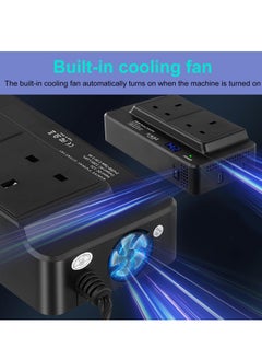 Excefore 200W Car Voltage Converter Inverter, DC 12V to AC 230V with 2 Sockets and 4 USB Ports, Fast Charging Car Charger with Cigarette Lighter Plug for Business Trips and Vacation  - Image 5