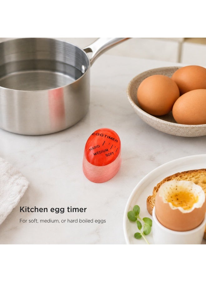Reusable Color Changing Egg Timer for Boiling Eggs, Soft Medium & Hard Doneness Indicator, Heat-Sensitive Cooking Guide for Boiled Eggs, Red, 1 Piece - Image 4