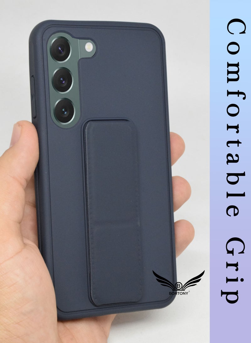 BORTONY Galaxy S23 Plus Cover with Magnetic Stand Holder Premium Silicone Finger Grip Car Mount Kickstand Case Cover For Samsung Galaxy S23 Plus - Image 2