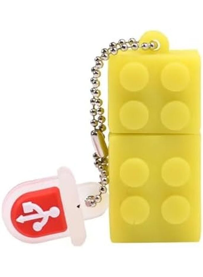 Yellow Building Block USB 2 0 Flash Drive 8GB Silicagel Pen Drive Gift for Children - Image 2